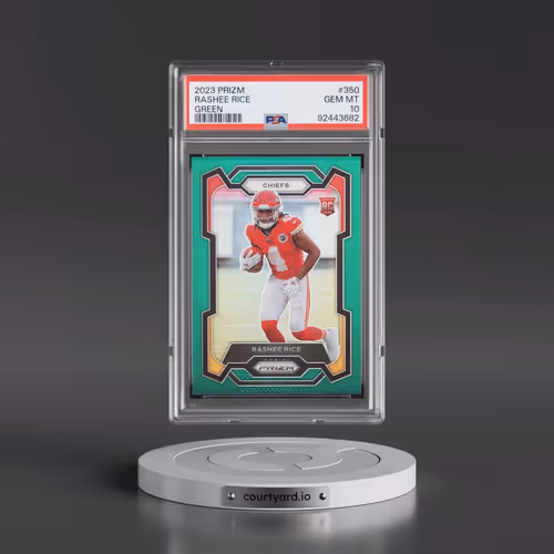2023 Panini Prizm #350 Rashee Rice - Green Prizm (PSA 10 GEM MINT)