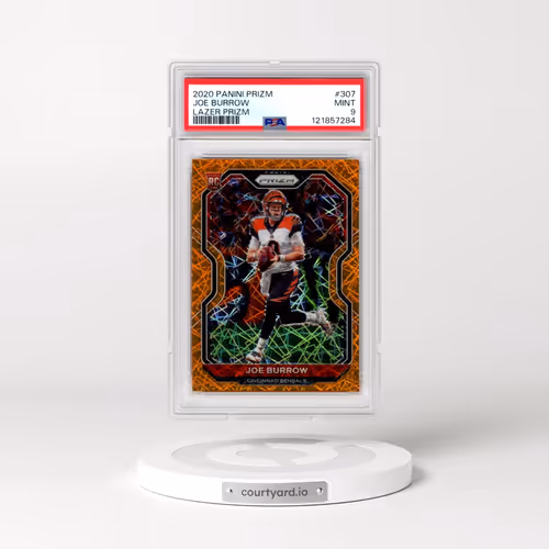 2020 Panini Prizm #307 Joe Burrow - Lazer Prizm (PSA 9 MINT)
