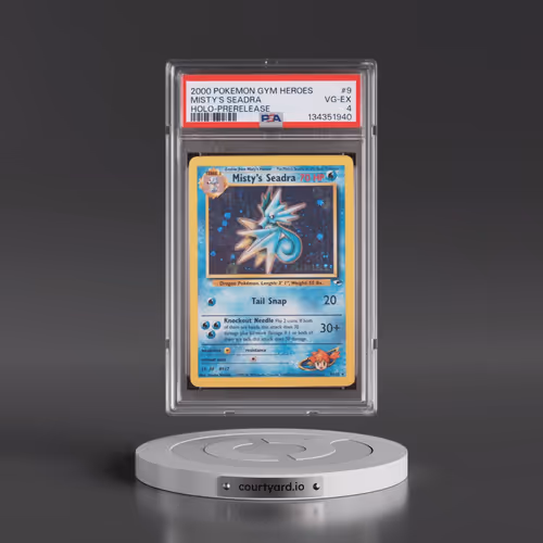 2000 Pokémon Gym Heroes #9 Misty's Seadra - Holo-Prerelease (PSA 4 VG-EX)