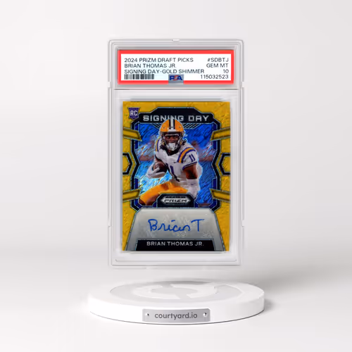 2024 Panini Prizm Draft Picks Signing Day #SDBTJ Brian Thomas Jr. - Gold Shimmer (PSA 10 GEM MINT)