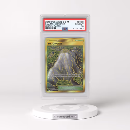 2019 Pokémon Sun & Moon Hidden Fates #SV89 MT. Coronet - Full Art (PSA 10 GEM MINT)