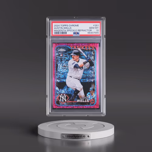 2024 Topps Chrome #281 Austin Wells - Magenta Speckle Refractor (PSA 10 GEM MINT)