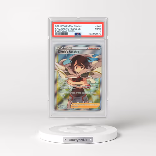 2021 Pokémon Sword & Shield Evolving Skies #203 Zinnia's Resolve - Full Art (PSA 9 MINT)