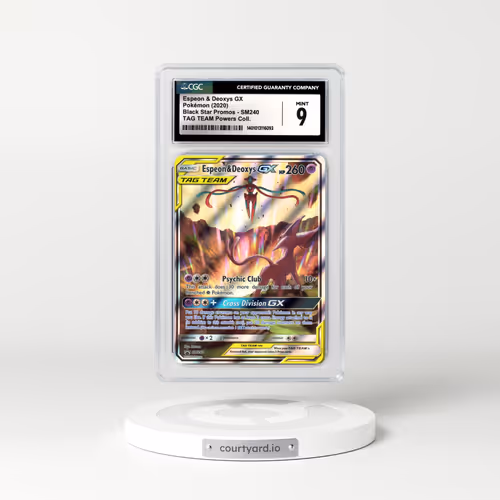 2016 Black Star Promos - Sun & Moon #SM240 Espeon & Deoxys GX - Holo TAG TEAM Powers Collection (CGC 9 MINT)