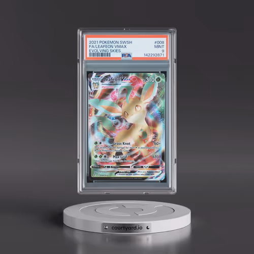 2021 Pokémon Sword & Shield Evolving Skies #008 Leafeon Vmax - Full Art (PSA 9 MINT)
