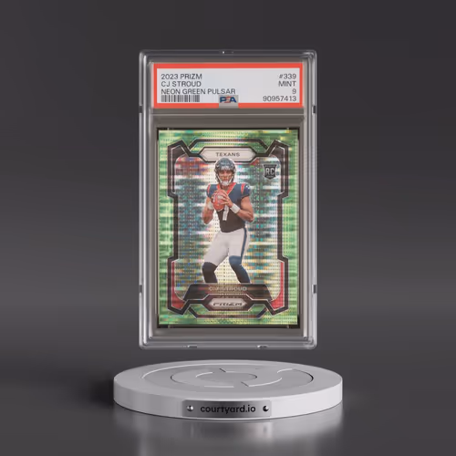 2023 Panini Prizm #339 CJ Stroud - Neon Green Pulsar (PSA 9 MINT)