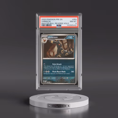2025 Pokémon Pre EN-Prismatic Evolutions #059 Umbreon - Reverse Holo Master Ball (PSA 8 NM-MT)