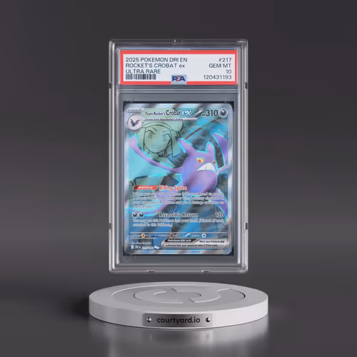 2025 Pokémon Dri EN-Destined Rivals #217 Team Rocket's Crobat EX - Holo Ultra Rare (PSA 10 GEM MINT)