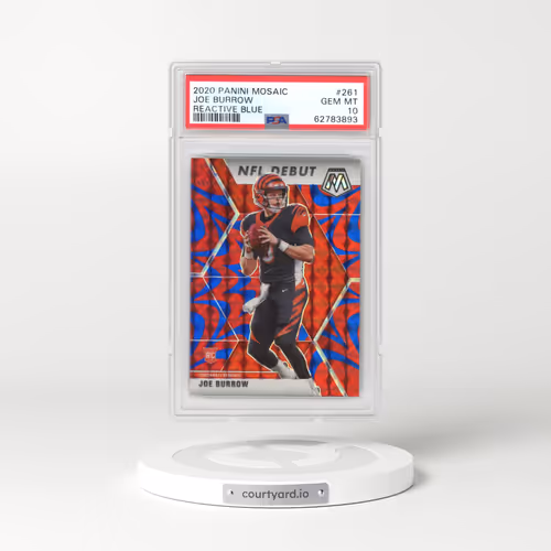 2020 Panini Mosaic #261 Joe Burrow - Reactive Blue (PSA 10 GEM MINT)