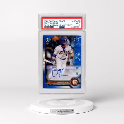 2022 Bowman Draft Chrome Draft Pick Autographs #CDADG Drew Gilbert - Blue Wave Refractor (PSA 9 MINT)