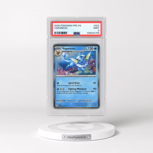 2025 Pokémon Pre EN-Prismatic Evolutions #022 Vaporeon (PSA 9 MINT)