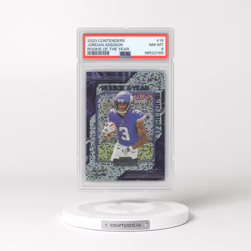 2023 Panini Contenders Rookie of the Year Contenders #15 Jordan Addison (PSA 8 NM-MT)