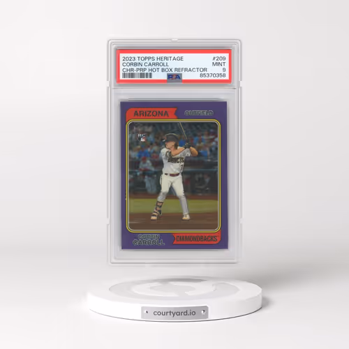2023 Topps Heritage #209 Corbin Carroll - Chrome-Purple Hot Box Refractor (PSA 9 MINT)