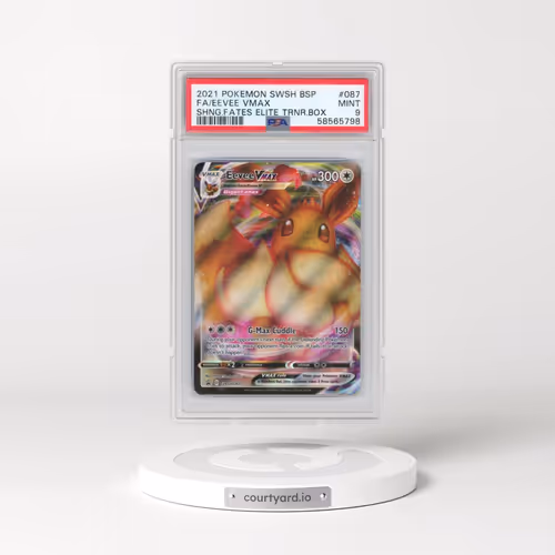 2021 Pokémon Swsh Black Star Promo #087 Eevee Vmax - Full Art Shining Fates Elite Trainer Box (PSA 9
