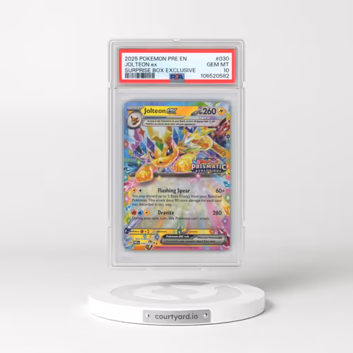 2025 Pokémon Pre EN-Prismatic Evolutions #030 Jolteon EX - Holo Surprise Box Exclusive (PSA 10 GEM MINT)