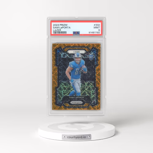 2023 Panini Prizm #332 Sam LaPorta - Lazer Prizm (PSA 9 MINT)