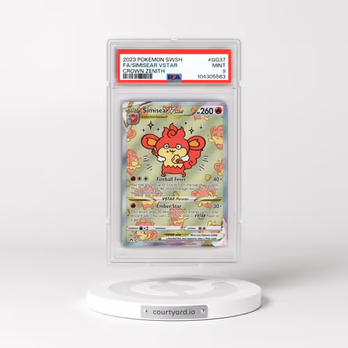2023 Pokémon Sword and Shield Crown Zenith #GG37 Simisear Vstar - Full Art (PSA 9 MINT)