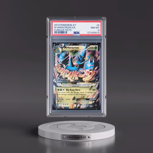 2014 Pokémon XY Furious Fists #5 M Heracross EX - Holo (PSA 8 NM-MT)