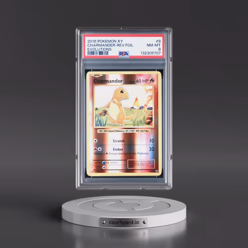 2016 Pokémon XY Evolutions #9 Charmander - Reverse Foil (PSA 8 NM-MT)