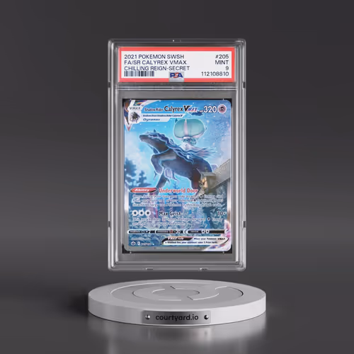 2021 Pokémon Sword & Shield Chilling Reign #205 Shadow Rider Calyrex Vmax - Full Art Secret (PSA 9 M