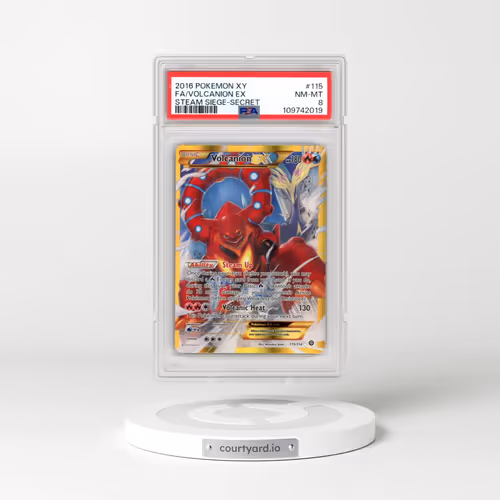 2016 Pokémon XY Steam Siege #115 Volcanion EX - Holo Full Art Secret (PSA 8 NM-MT)