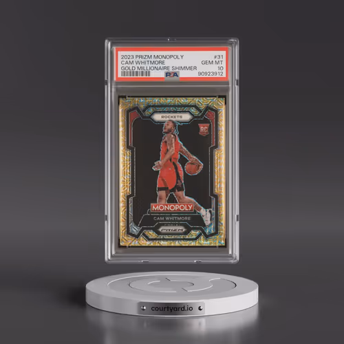 2023 Panini Prizm Monopoly #31 Cam Whitmore - Gold Millionaire Shimmer (PSA 10 GEM MINT)