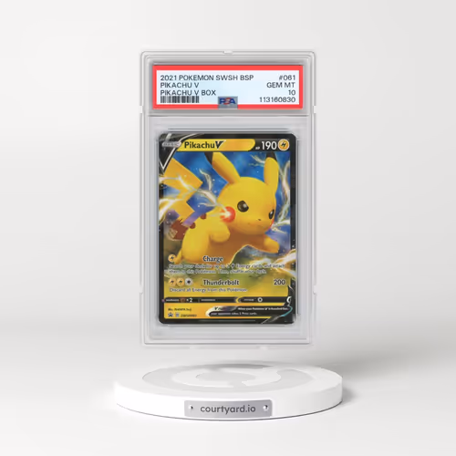 2021 Pokémon Swsh Black Star Promo #061 Pikachu V - Holo Pikachu V Box (PSA 10 GEM MINT)