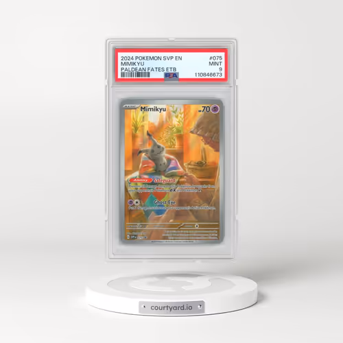2024 Pokémon Svp EN-SV Black Star Promo #075 Mimikyu - Paldean Fates Elite Trainer Box (PSA 9 MINT)