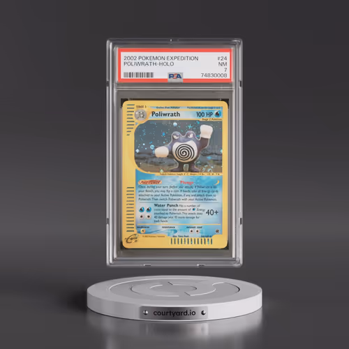 2002 Pokémon Expedition #24 Poliwrath - Holo (PSA 7 NM)