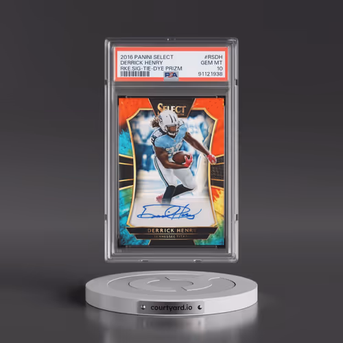 2016 Panini Select Rookie Signatures #RSDH Derrick Henry - Tie-Dye Prizm (PSA 10 GEM MINT)