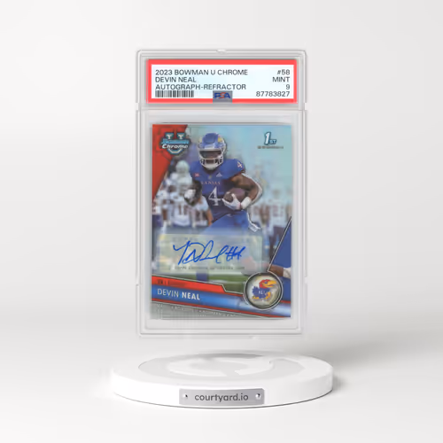 2023 Bowman University Chrome #58 Devin Neal - Autograph-Refractor (PSA 9 MINT)