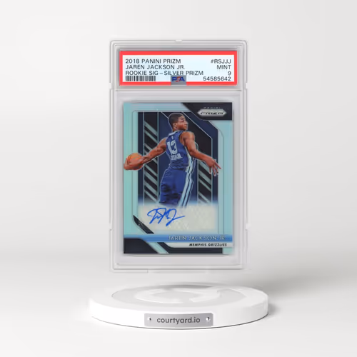 2018 Panini Prizm Rookie Signatures #RSJJJ Jaren Jackson Jr. - Silver Prizm (PSA 9 MINT)
