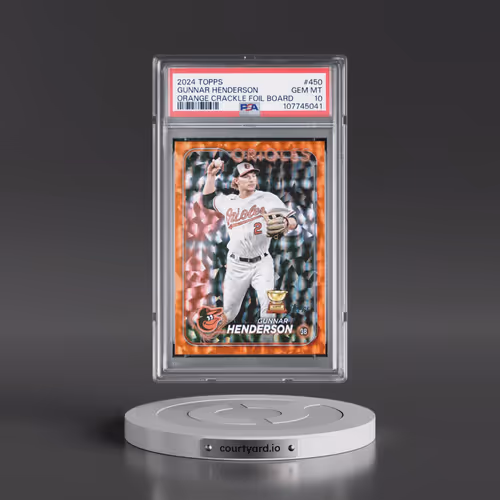 2024 Topps #450 Gunnar Henderson - Orange Crackle Foil Board (PSA 10 GEM MINT)