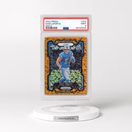 2023 Panini Prizm #332 Sam LaPorta - Disco Prizm (PSA 9 MINT)