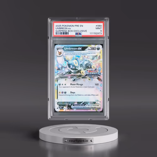 2025 Pokémon Pre EN-Prismatic Evolutions #060 Umbreon EX - Holo Surprise Box Exclusive (PSA 9 MINT)