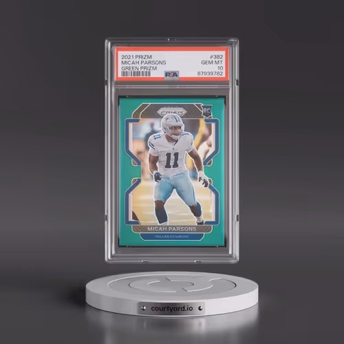 2021 Panini Prizm #382 Micah Parsons - Green Prizm (PSA 10 GEM MINT)