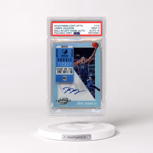 2018 Panini Contenders Optic #115 Jaren Jackson Jr. - Ball in Left Hand-Autograph (PSA 9 MINT)