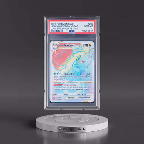 2022 Pokémon Sword & Shield Lost Origin #202 Hisuian Goodra Vstar - Full Art Secret (PSA 10 GEM MINT