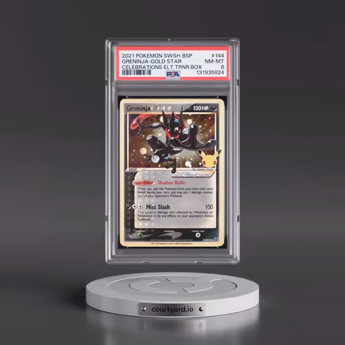2021 Pokémon Swsh Black Star Promo #144 Greninja-Gold Star - Celebrations Elite Trainer Box (PSA 8 N