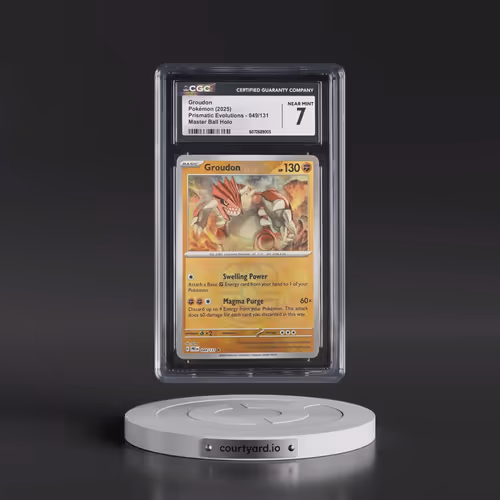 2025 Prismatic Evolutions - PRE EN #049/131 Groudon - Master Ball Holo (CGC 7 NM)