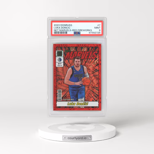 2023 Panini Donruss Net Marvels #7 Luka Doncic - Red Fireworks (PSA 9 MINT)