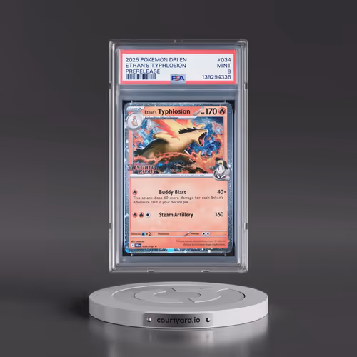 2025 Pokémon Dri EN-Destined Rivals #034 Ethan's Typhlosion - Prerelease (PSA 9 MINT)
