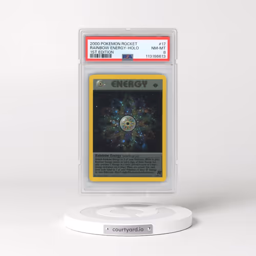2000 Pokémon Rocket #17 Rainbow Energy - 1st Edition Holo (PSA 8 NM-MT)