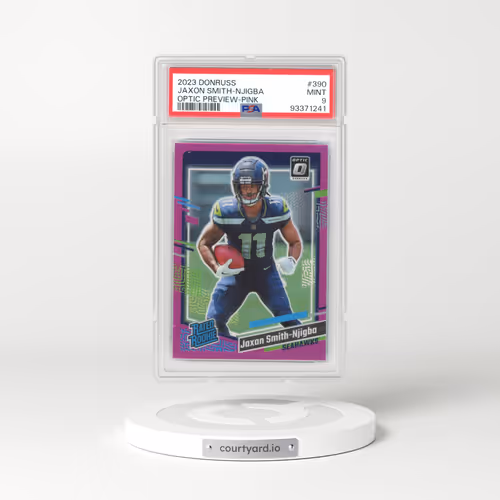 2023 Panini Donruss #390 Jaxon Smith-Njigba - Optic Preview-Pink (PSA 9 MINT)