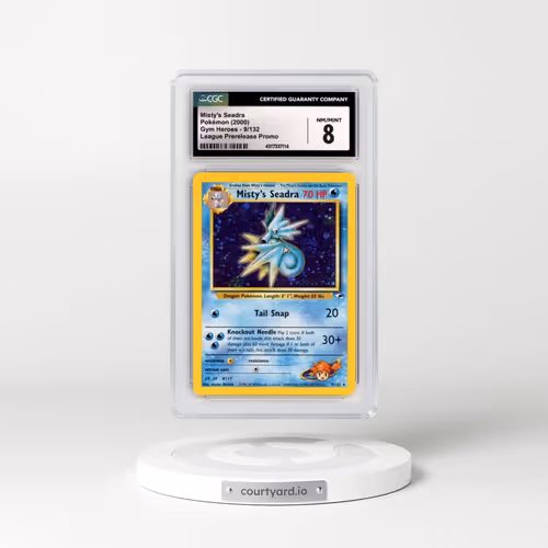 2000 Gym Heroes #9/132 Misty's Seadra - League Prerelease Promo (CGC 8 NM-MT)