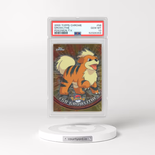 2000 Topps Chrome Pokémon T.V. #58 Growlithe (PSA 10 GEM MINT)