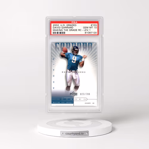 2002 Upper Deck Graded #103 David Garrard - Making the Grade RC-Lev.1 (PSA 10 GEM MINT)