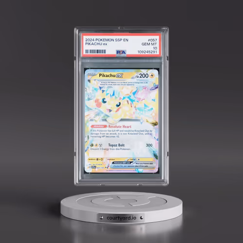 2024 Pokémon Ssp EN-Surging Sparks #057 Pikachu EX - Holo (PSA 10 GEM MINT)