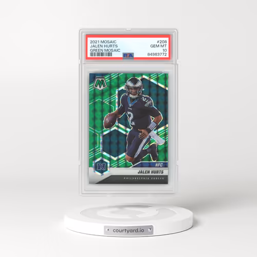 2021 Panini Mosaic #208 Jalen Hurts - Green Mosaic (PSA 10 GEM MINT)
