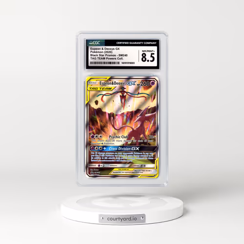 2020 Sun & Moon Promos #SM240 Espeon & Deoxys GX - Full Art Holo (CGC 8.5 NM-MT+)